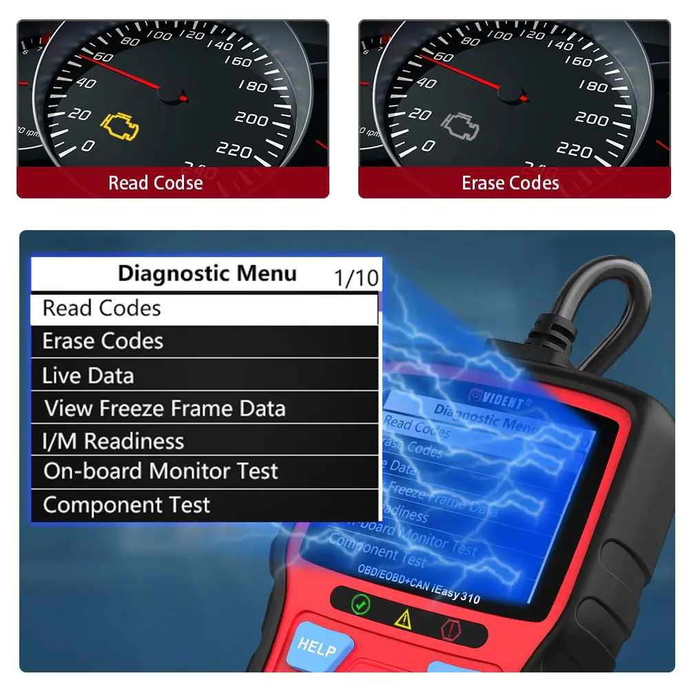 Vident iEasy310 OBD2 EOBD Автомобильный сканер улучшенный автомобильный диагностический