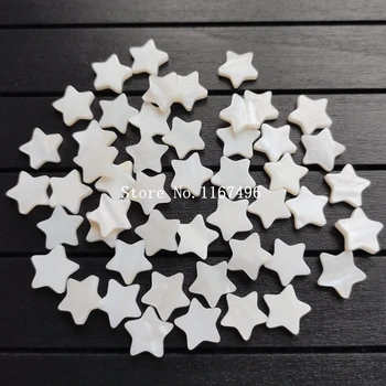 

200pcs/lot 10mm Natural Star Double Falt Mother of Pearl Shell 5 Star cut Pearl Shell for DIY jewelry