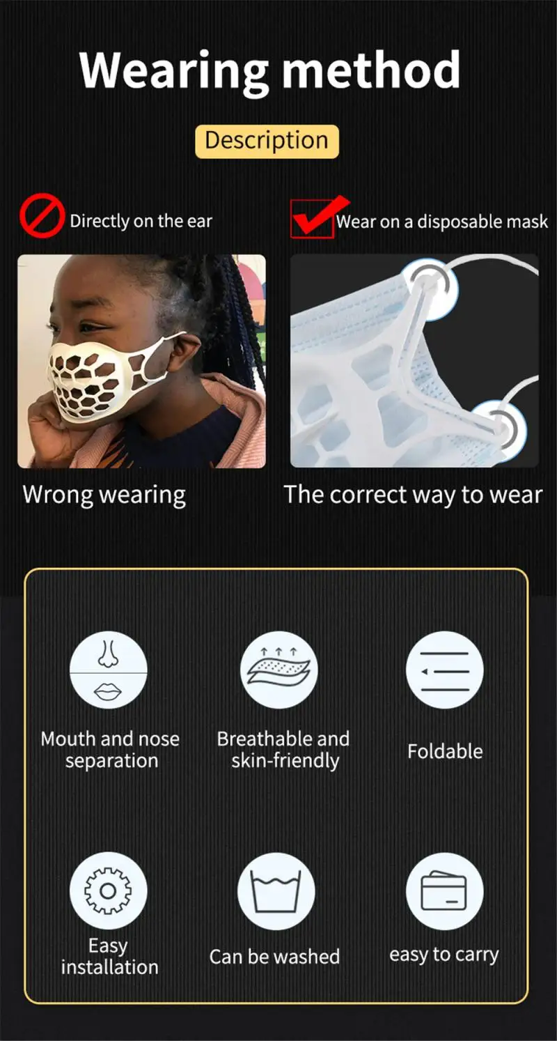 Support De Masque 3D - Support De Masque Facial En Silicone - Cadre De Support Intérieur De Support De Masque 3D Acheter à Prix Bas - Livraison Gratuite, Avis Réels Avec Des Photos