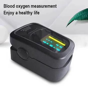 

Home Fingertip Pulse Oximeter Blood Pressure Oximetry Heart Rate Monitor SpO2 Health Monitors without Battery Black In Stock