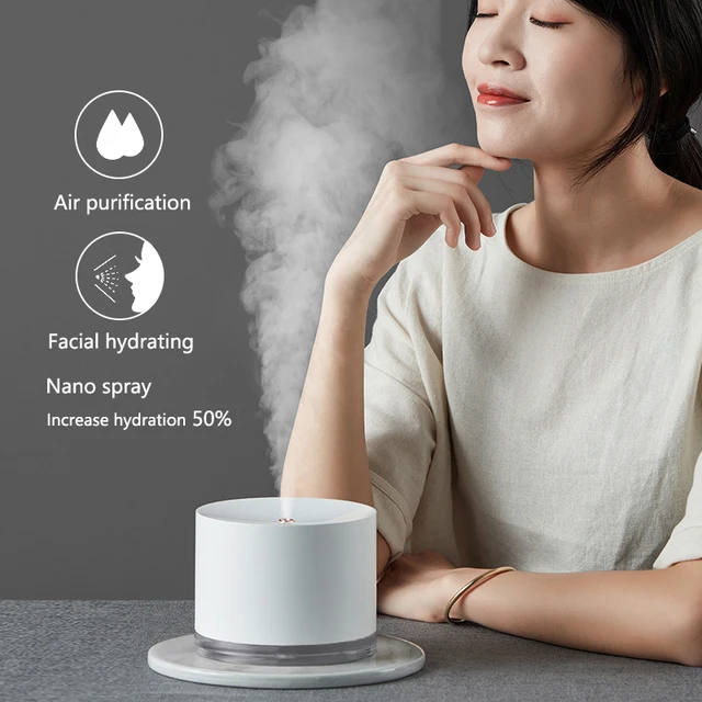 Humidificador de aire portátil con Usb, difusor eléctrico inalámbrico recargable, fabricante de niebla, lámpara de noche, purificación para el hogar 2