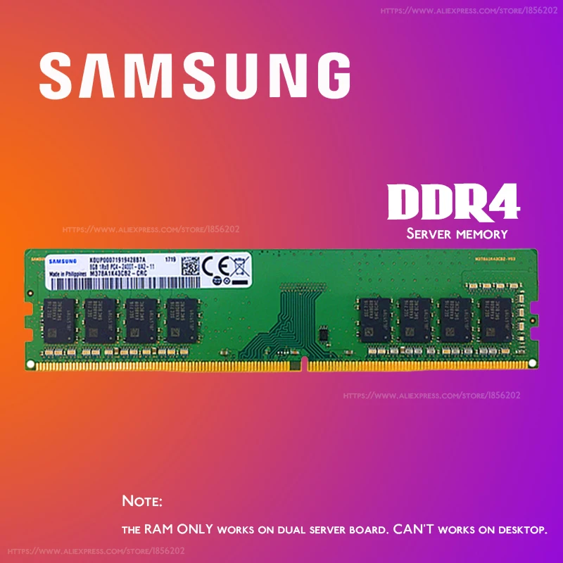 Оперативная память Samsung DDR4 8 ГБ 4 16 PC4 2133 МГц или 2400 2666 2400T 2133P в ECC REG Серверная 32 D4