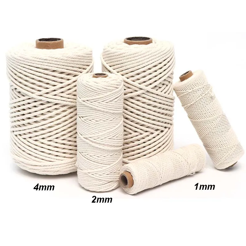 1MM 2MM Macrame Cord Rope String Natural Cotton Macrame Twisted