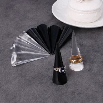 

1pc Acrylic Finger Cone Ring Stand Jewelry Display Holder Show Case Organizer