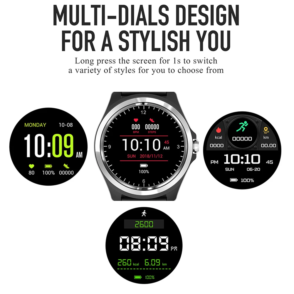 LTP Round Screen Waterproof Smart Watch Men Bluetooth Smartwatch Pedometer Heart Rate Monitor Wristwatch
