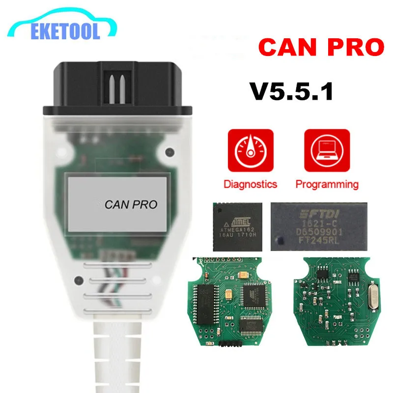 

New For VAG CAN PRO V5.5.1 Supports CAN BUS K-Line UDS Works For AUDI/VW VCP OBD2 Diagnostic Cable With FTDI FT245RL