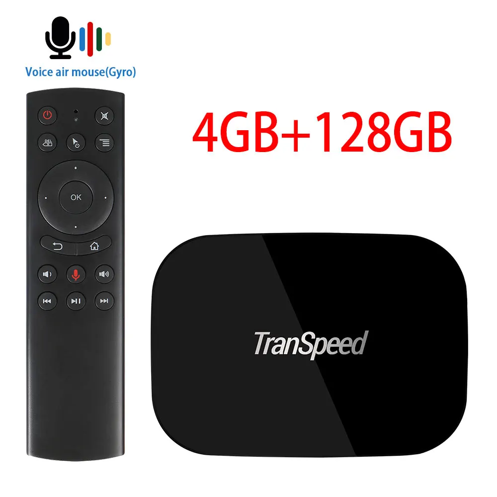 Transpeed Android 9,0 X3-AIR 8K 4K Ultra XDR tv BOX Youtube Netflix wifi Amlogic S905X3 4 ГБ 32 ГБ 64 Гб RGB светильник IP tv Box - Цвет: 128G with Airmouse