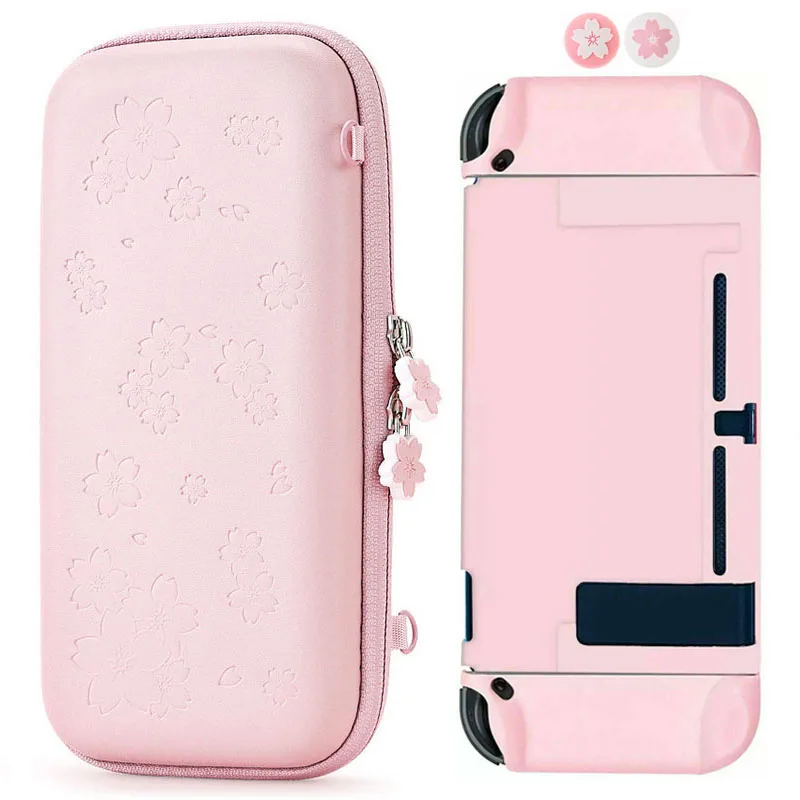 Cute Pink Sakura Portable Storage Bag Travel Carry Bag Hard Case Cover