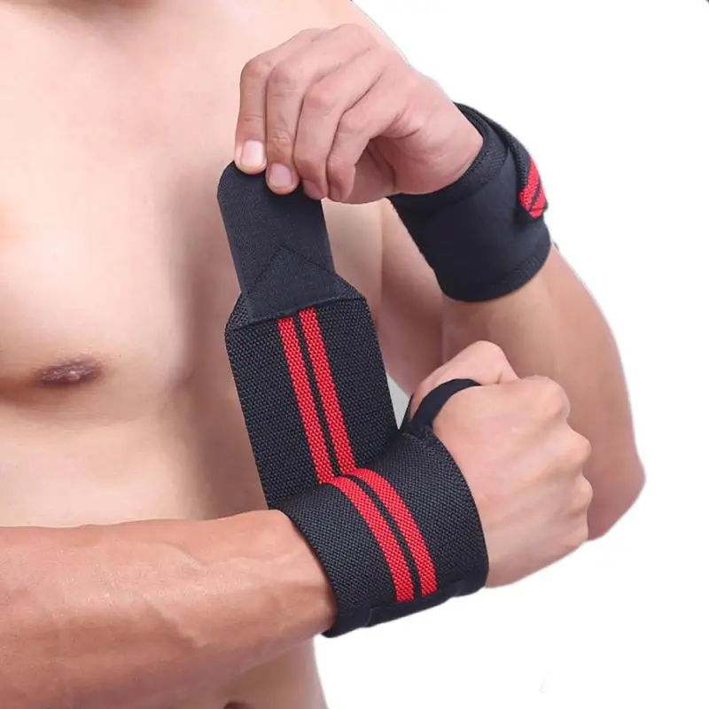 De volgende Neerduwen Leegte Gewichtheffen Polsband Elastische Ademend Pols Wraps Bandage Gym Fitness  Gewichtheffen Powerlifting Pols Brace Ondersteuning Strap - AliExpress