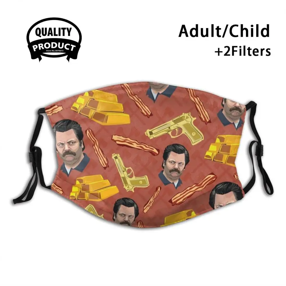 Ron Swanson многоразовая маска для рта в форме лебедя фильтр мужчин женщин детей парки