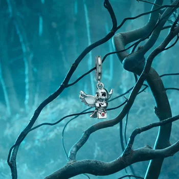 

JrSr new 100% 925 Sterling Silver Beads Hedwig Owl Dangles Charms fit Original Pandora Bracelets woman DIY Jewelry Free shipping