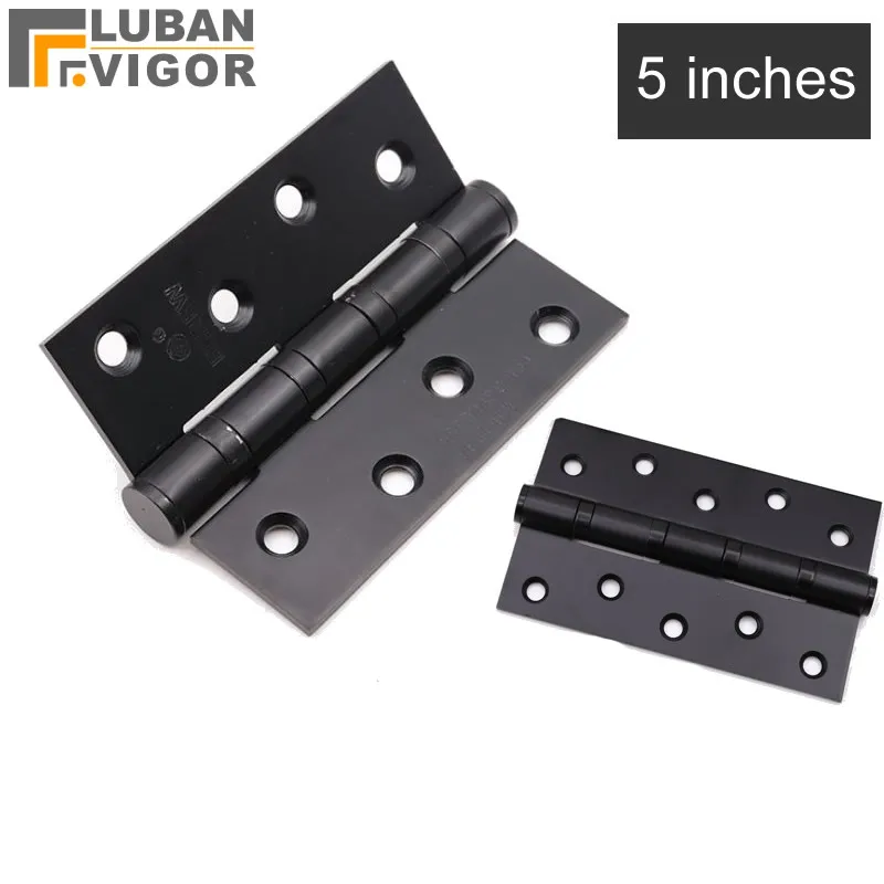 

High load bearing ,5 inches black Stainless steel hinge for wooden door,With bearing,Quiet and durable,Door to be slotted
