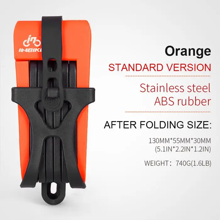 Standard Orange Складной велосипедный замок Анти-сдвиг 12 тонн гидравлический резак Противоугонный мотоциклетный замок candado Электрический велосипед часть цепи Замок - Цвет: Standard Orange
