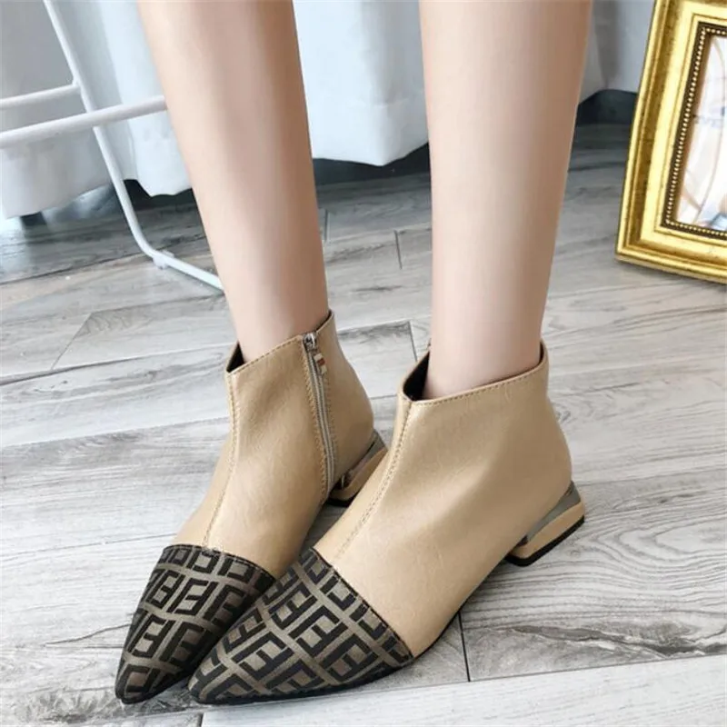 

Mhysa 2019 Fashion Women Booties Sock Boots Pointed Toe Elastic High Slip On Heel High Pumps Pointed flat Women Ankle boots