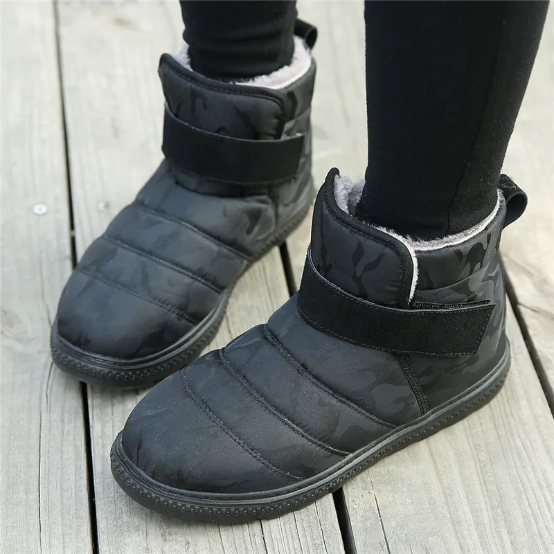 Мужские ботинки без шнуровки зимние мужские Ботильоны однотонная повседневная обувь удобные теплые мужские ботинки размер 47