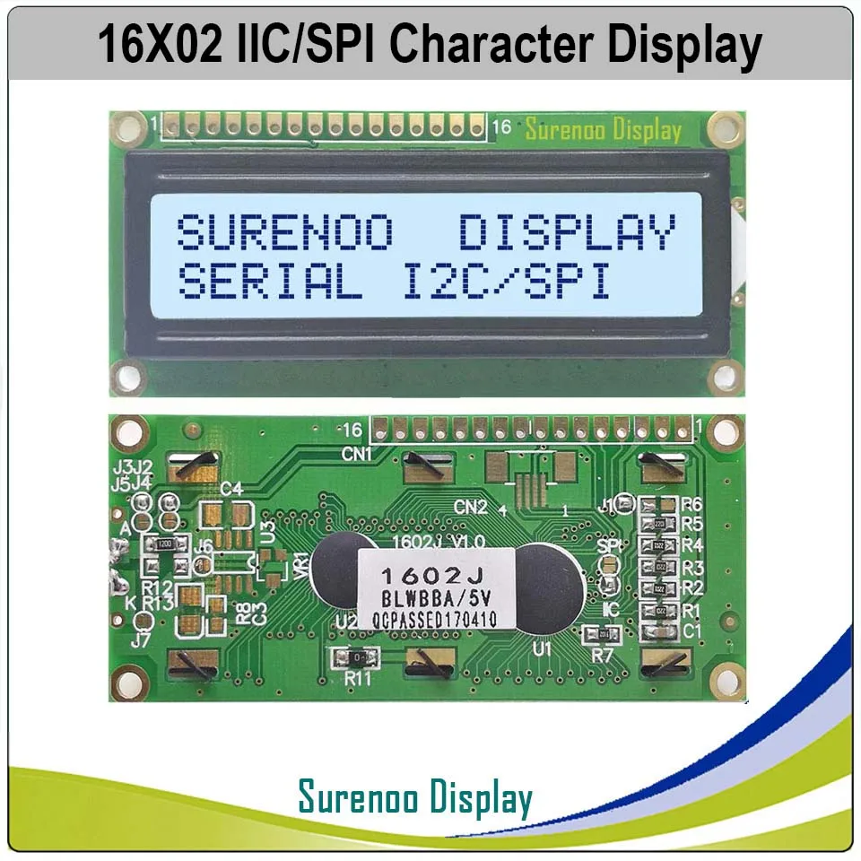 Серийный ЖК модуль SPI I2C 1602 162 16*2 дисплей LCM с светодиодный подсветкой встроенный