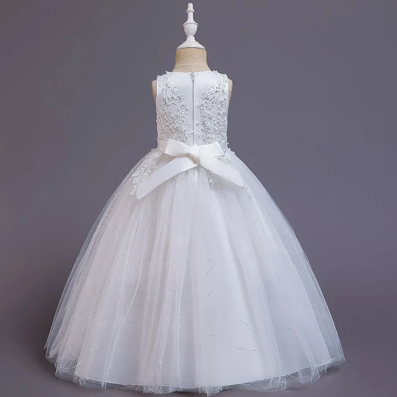 Kids Dresses Girls Lace Dress Embroidered Gown Princess Clothes Children Formal Evening Party Flower Girls Wedding Vestidois
