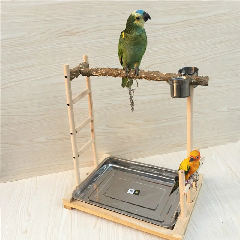 36X24X45 см попугай perches игровая площадка для птичьего клюва коготь шлифовальная палочка природа деревянные Домашние животные игрушки попугай тренажерный зал манеж с лоток подачи 260