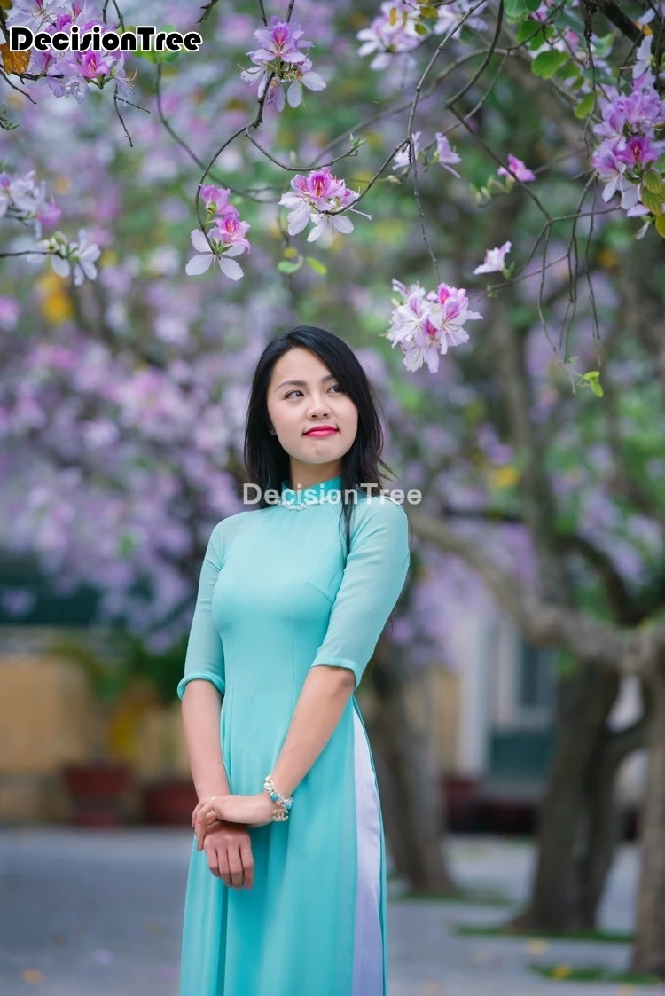 2021 Женская традиционная вьетнамская одежда aodai вьетнамский халат и брюки ao dai в