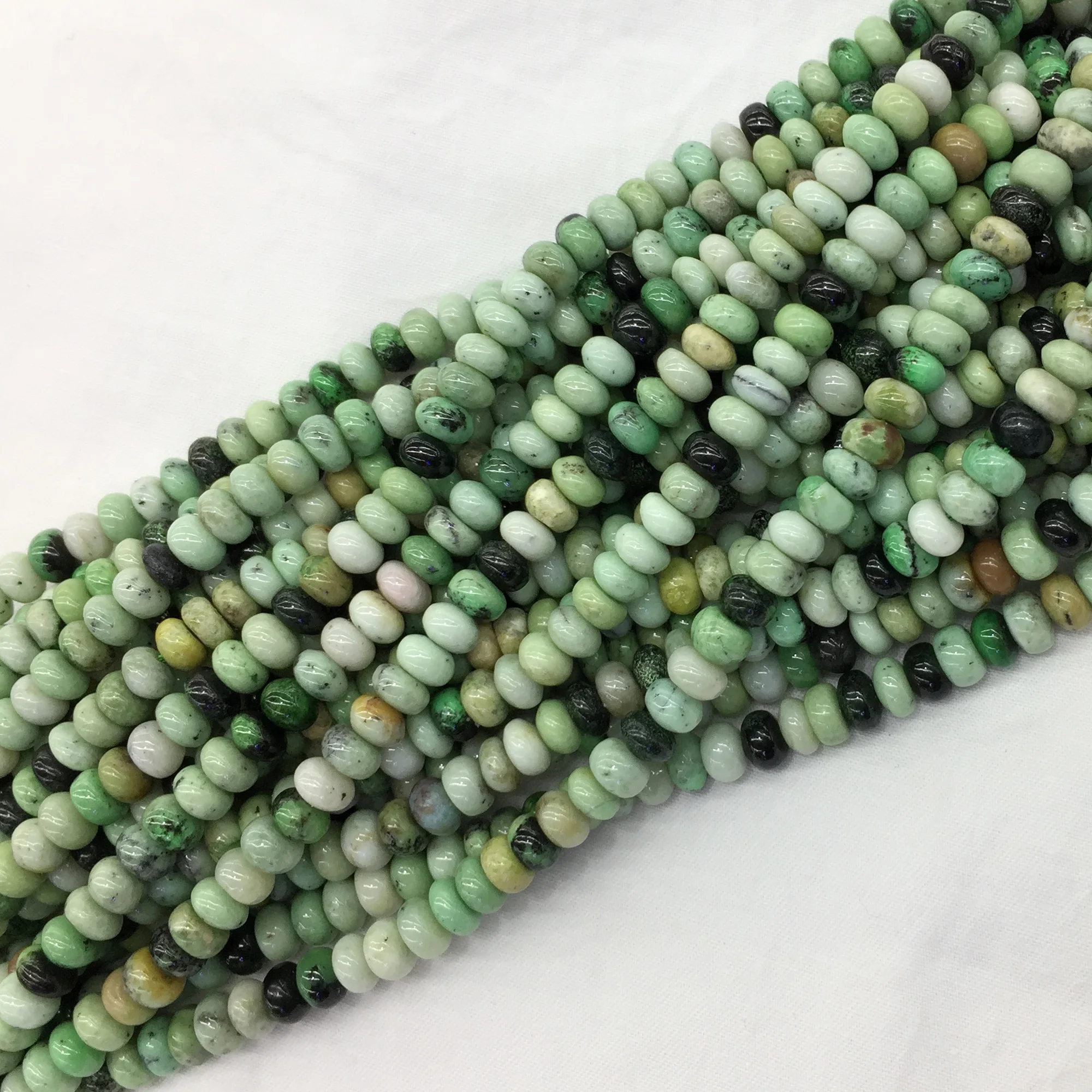 Natural Genuine Green Hydrogrossula Garnet Rondelle Necklaces or Bracelets Beads 15