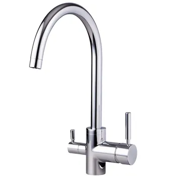

Kitchen Faucet Rotary Hot And Cold Faucet Single Hole Tap Double Handle Faucet