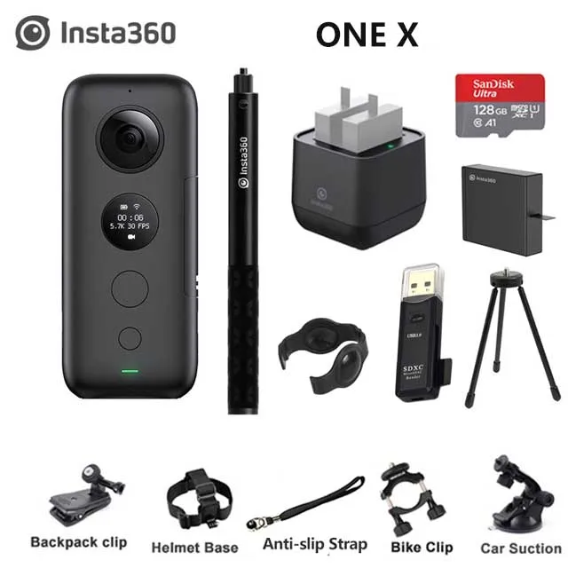 Insta360 EVO 3D VR Insta360 One X панорамная камера F2.2 180 5,7 K видеокамера для iPhone XS Max XR X 8 7 6 series SE PK Xiaomi - Цветной: One X n Parts 2