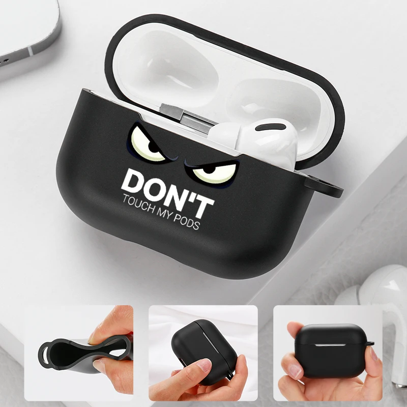 Case For Apple Airpods Pro Cases Slogan Simple Text Dont Touch Airpods 3 2 Silicon Black Earphone Cover For Air pod Pro Capa Bag