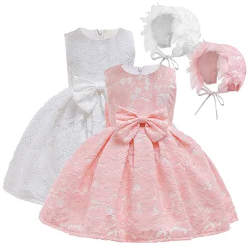 

Sleeveless First Birthday Girl Party Dress Baby Baptism Dress robe anniversaire 1 an pour fille 1 Year Baby Girl Birthday Dress