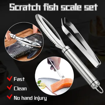 

stainless Fish scales Scraping Graters Fast Remove Fish Cleaning Peeler Scraper fish bone tweezers kitchen accessorie tool gadge