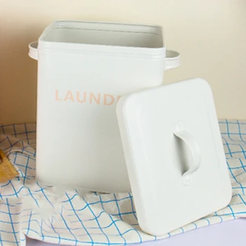 

New Kitchen Bathroom Storage Organizer Grain Rice Storage Container Washing Powder Container Sealed Box With Spoon White