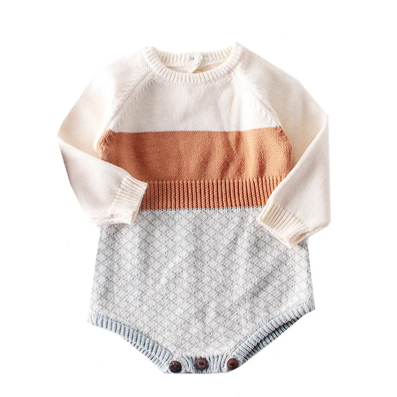 

Knitted Baby Girls Rompers Infant Knit Clothes Autumn Cotton Toddler Girls Overalls Newborn Baby Long Sleeve Romper Kid Jumpsuit