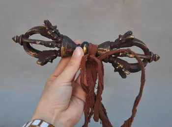 

Christmas Tibetan Buddhism bronze Cinnabar Phurpa Dorje Phurpa Pestle Vajra Talismans FaQi Halloween