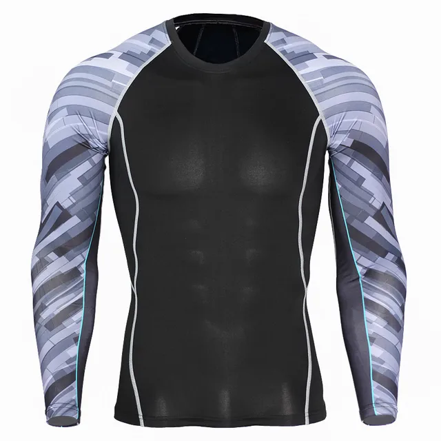 Men Compression Running TShirt Fitness Tight Long Sleeve Sport tshirt Training Jogging Shirts Gym Sportswear Quick Dry Rashguard 3