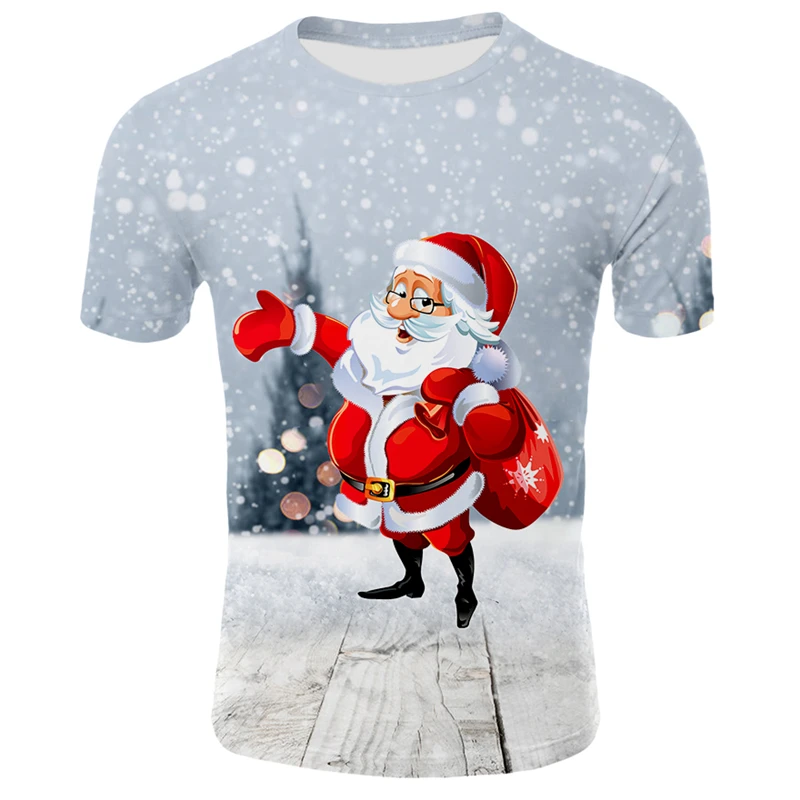 

Santa Claus 3d T-shirt Men's Casual Short Sleeve Top Fun Streetwear Costume Unisex Christmas Anime T-shirt Kids Casual T-shirt