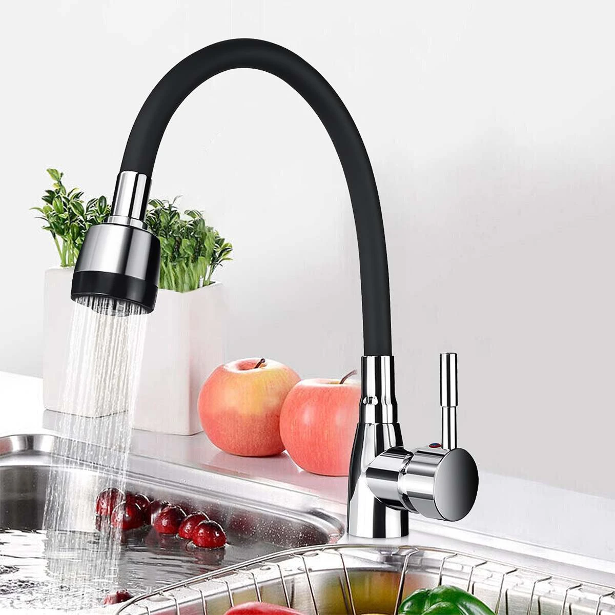 kitchen sinks for sale Polished Chrome Black 360Rotating Single Handle Kitchen Basin Faucet Cold and Hot Water Mixer Tap Torneira Deck Mounted single bowl kitchen sink