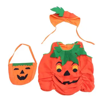 

3pcs/Set Creative Durable Fashionable Pumpkin Costume Halloween Costume Performance Costume Party Clothes for Festival