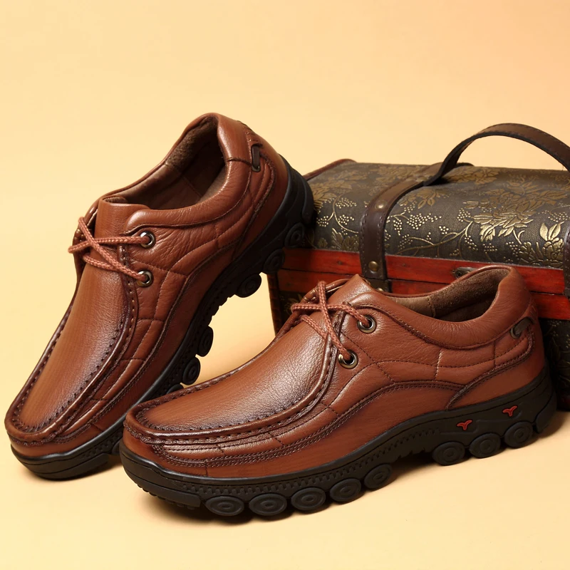 

Men's Male Casual British Business Cow Genuine Leather Shoes Moccasins Flats Spring Autumn Offices Formal Shoes 2019 New