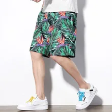 Повседневные корейские броки Mannen Korte Homme Zomer bloem Gedrukt Strand Korte Zwembroek Boord Korte Losse Trekkoord