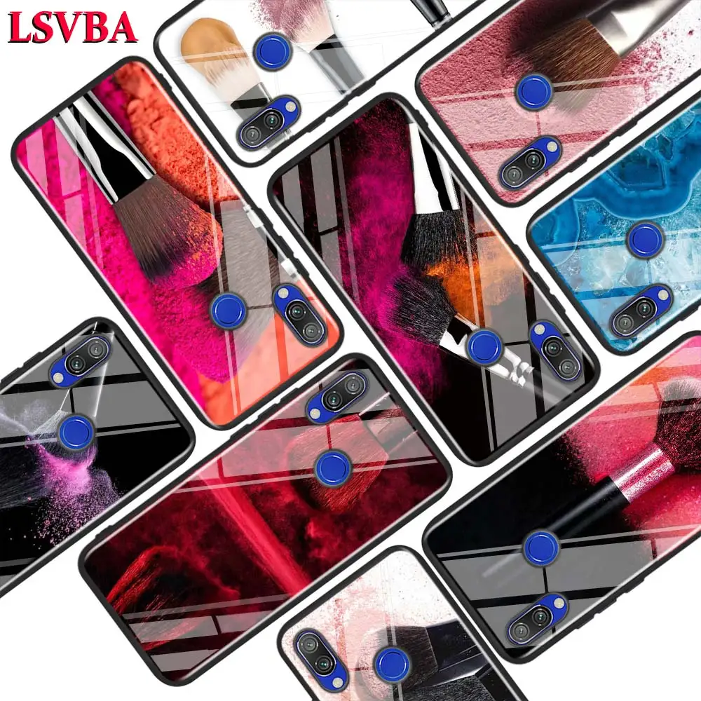 

Black Glossy Cover Fashion make up brush for Xiaomi Redmi Note 8 7 6 5 4X 4 K20 Pro 7A 6A 6 S2 5A Plus Phone Case