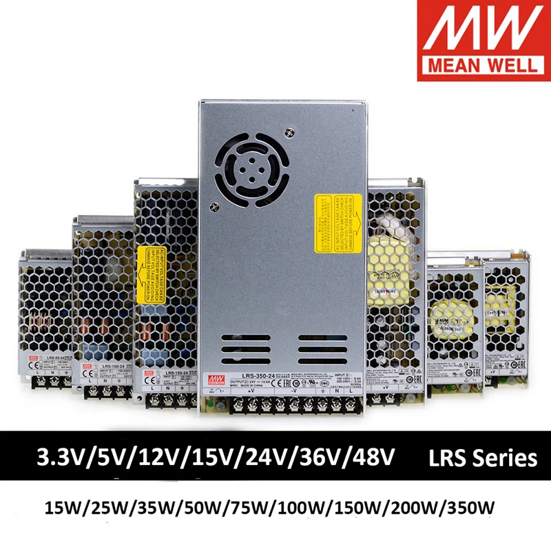 MEAN WELL LRS импульсный источник питания AC DC SMPS 220V 5V 12V 24V 36V 48V блок трансформатор