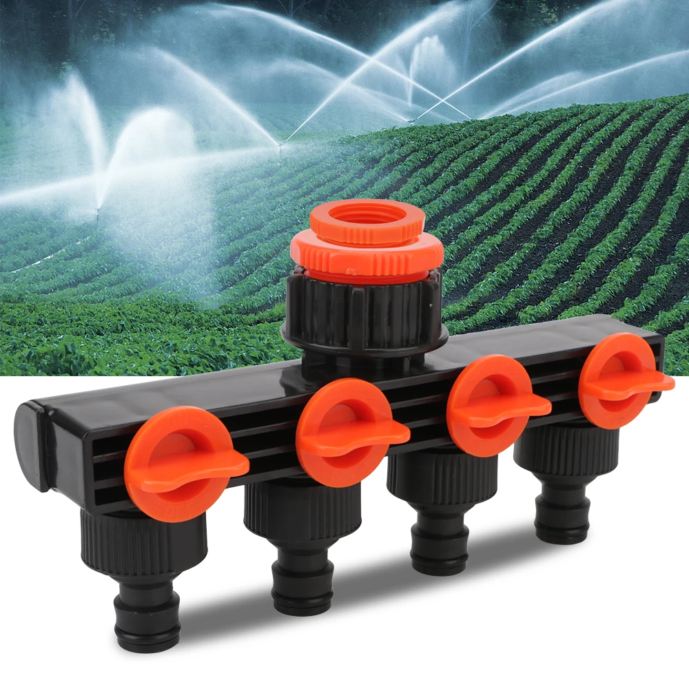 

3/4" Watering Connector Distributor 4 Way Hose Splitters Valve Splitter For Water Pipe Hose Pipe Tap Connectors