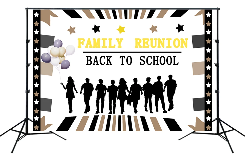 Family Reunion Photo Portrait Backdrop Back To School Black White