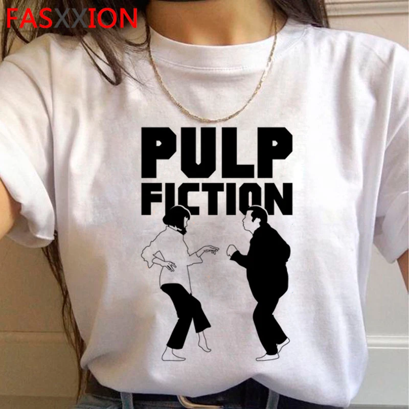 Pulp fiction Harajuku гранж Футболка женская Миа Уоллес Эстетическая Ullzang футболка 90s Забавный мультфильм футболка Модный Топ Футболка женская - Цвет: H4495