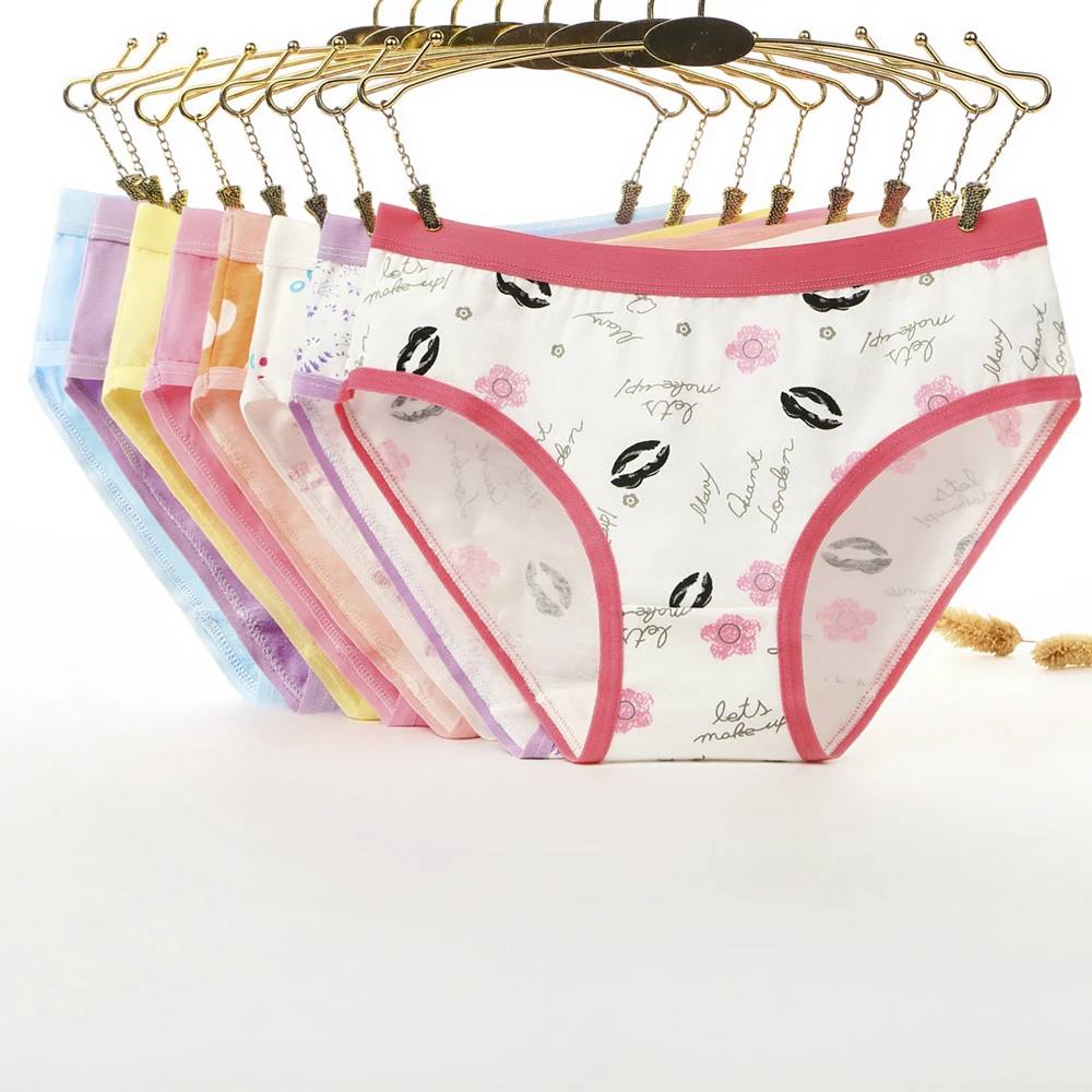 

Underwear Women Sexy Panties Lip Printed Lingerie Woman Underpants Girls Panty Breathable Cute Intimates Low-Rise Female Briefs