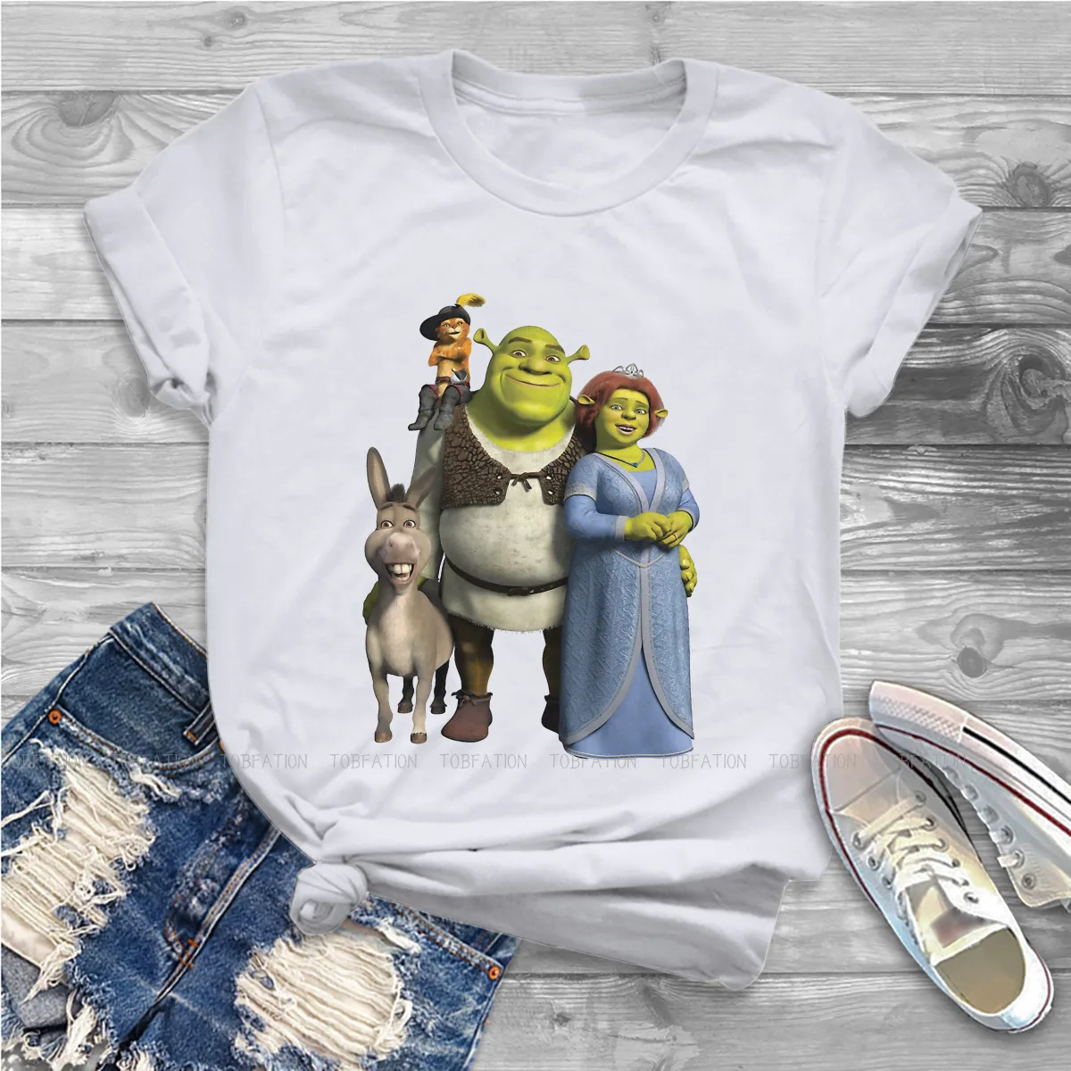 Shrek-camisetas familiares mujer, ropa de algodón, Tops gráficos de gran tamaño - AliExpress