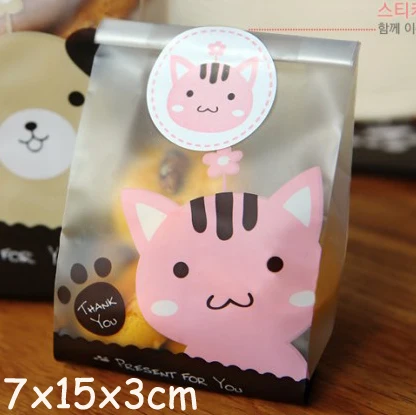 

Pink thank you cute open top food Wrap bags 200pcs/lot