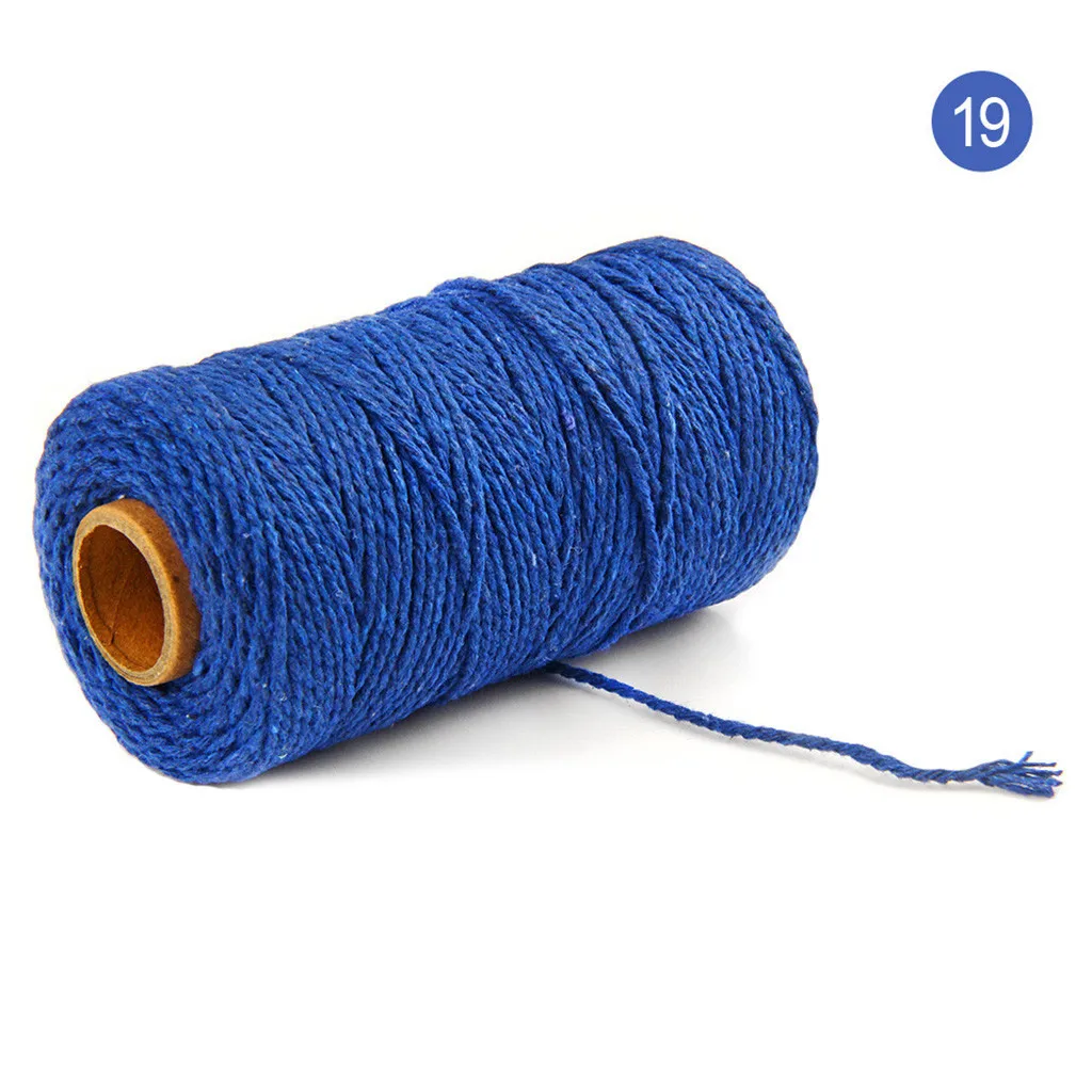 

100m Long/100Yard Pure Cotton Twisted Cord Jute Rope Crafts Macrame Artisan String Multicolor Cotton Linen Rope Home Textiles