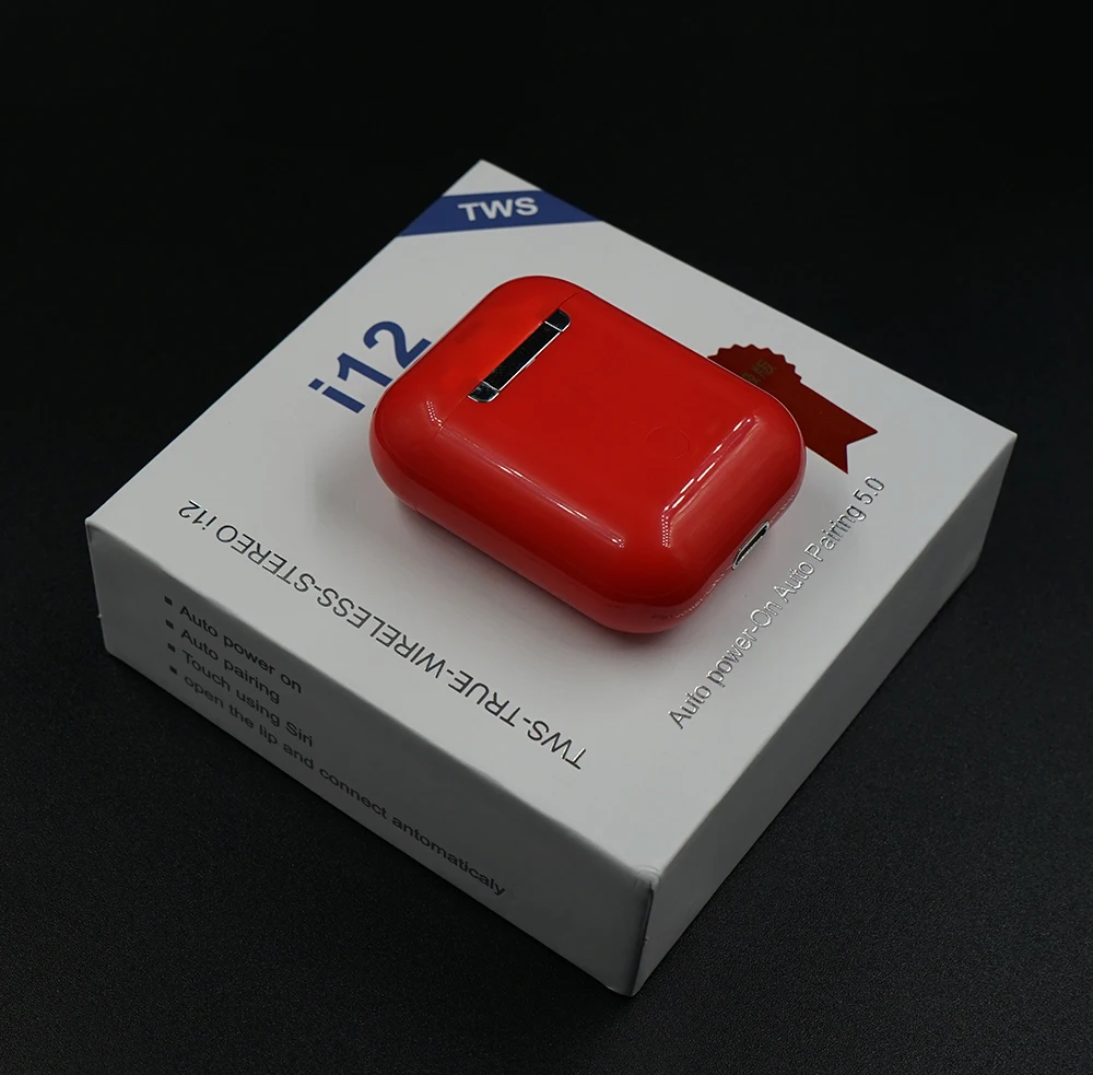 i12 B3 Red I12 tws гарнитура, всплывающие Bluetooth наушники, сенсорное управление, беспроводные наушники, гарнитура, настоящие беспроводные наушники, стерео Tws - Цвет: i12 B3 Red