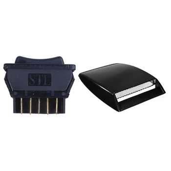 

Car Vehicle Black Plastic Momentary 5 Pins Power Window Master Switch with Air Flow Intake Scoop Bonnet Vent Cover Hood