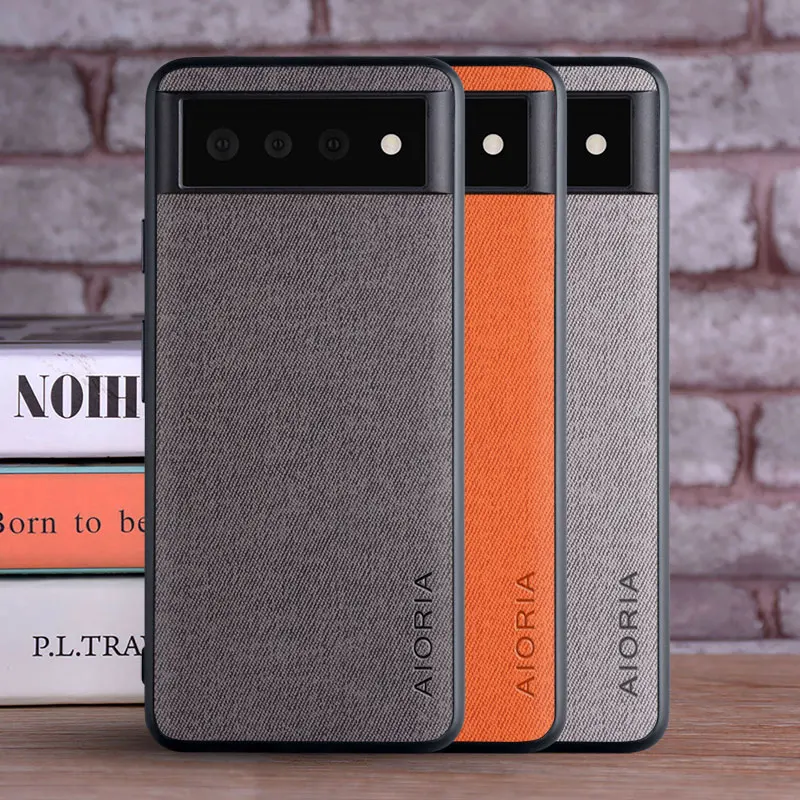 Case for Google Pixel 6 Pro coque Luxury textile Leather skin soft TPU hard phone cover google pixel case | Мобильные телефоны и